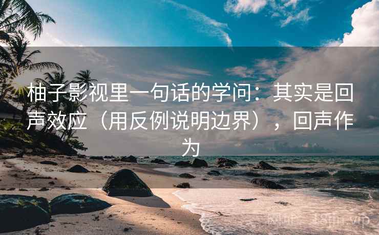 柚子影视里一句话的学问：其实是回声效应（用反例说明边界），回声作为