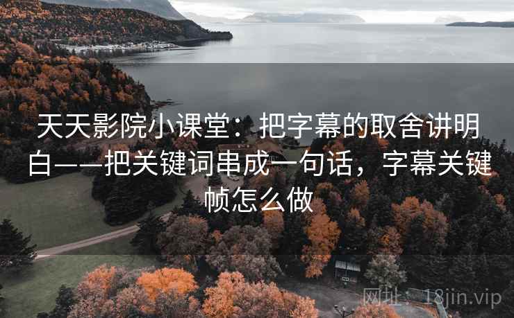 天天影院小课堂：把字幕的取舍讲明白——把关键词串成一句话，字幕关键帧怎么做